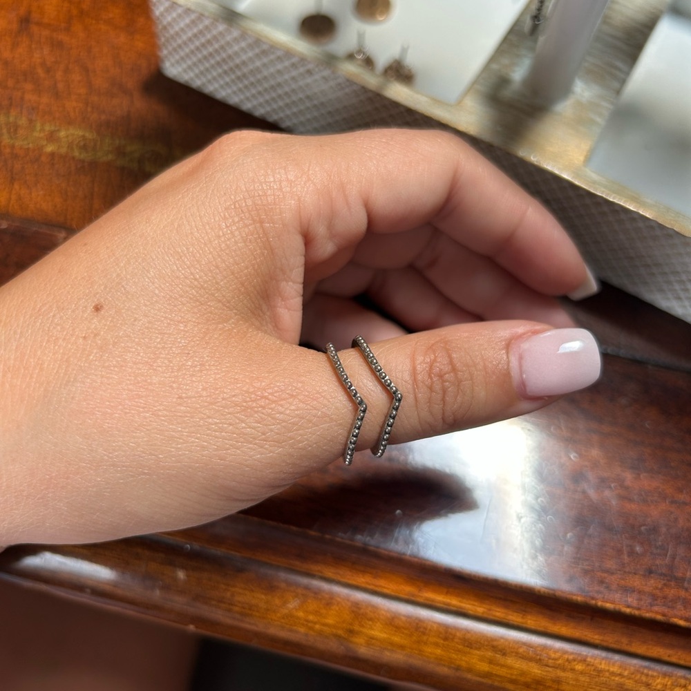 2 Pandora Silver Stackable Rings Minimalist Design